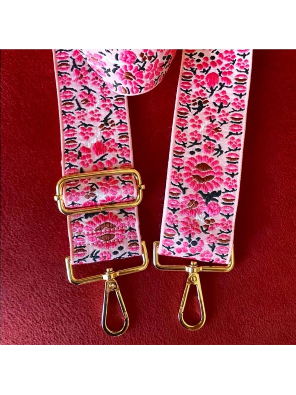Pink Flowers Shoulder Strap Adjustable Bag Strap For your Purse